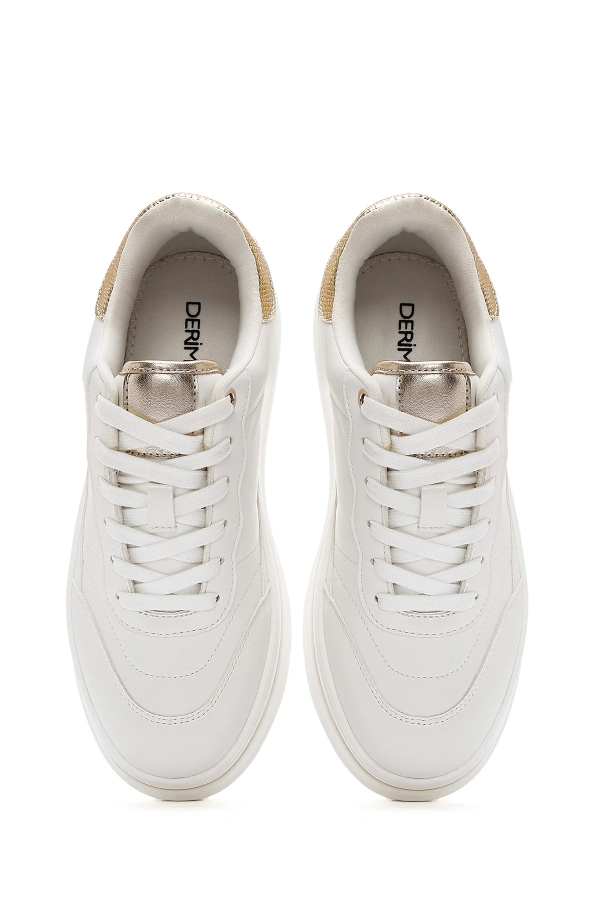 Kadın Beyaz Bağcıklı Kalın Tabanlı Sneaker - Image 7