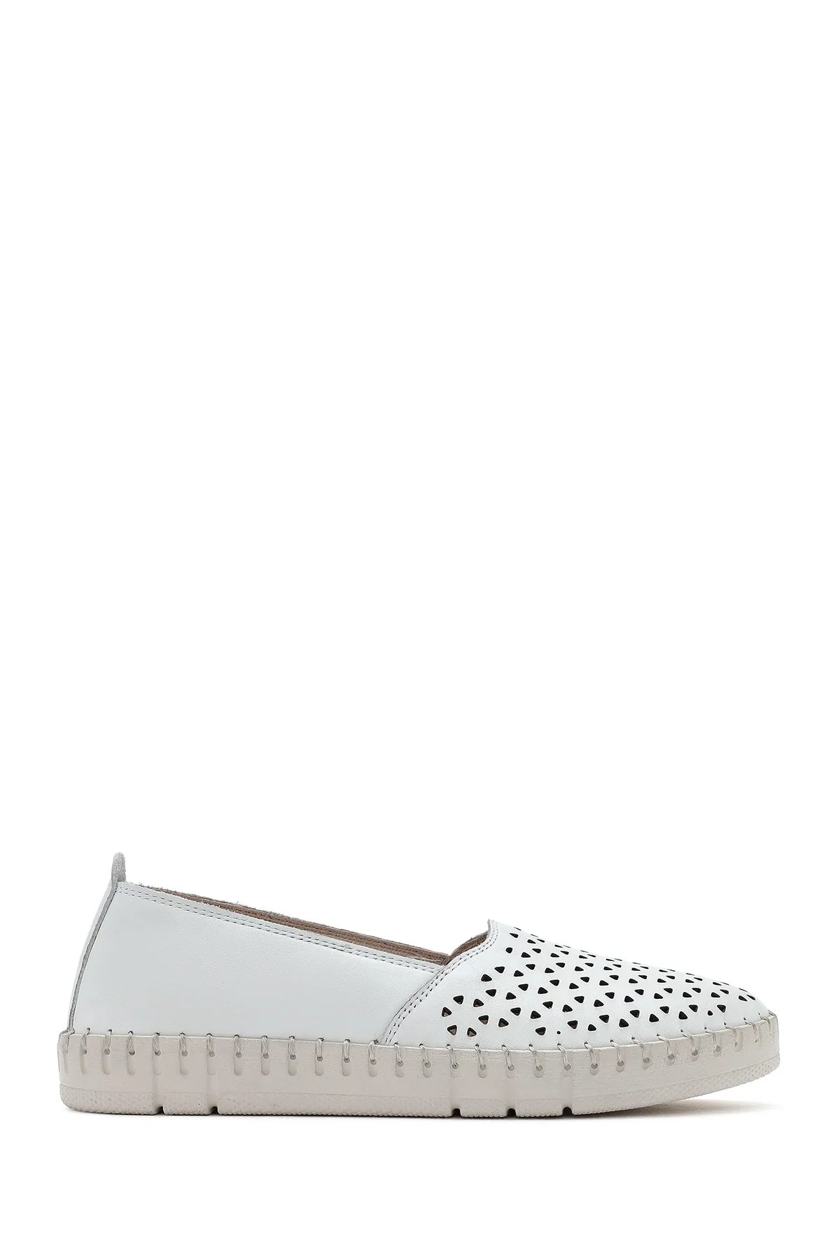 Kadın Beyaz Deri Comfort Loafer