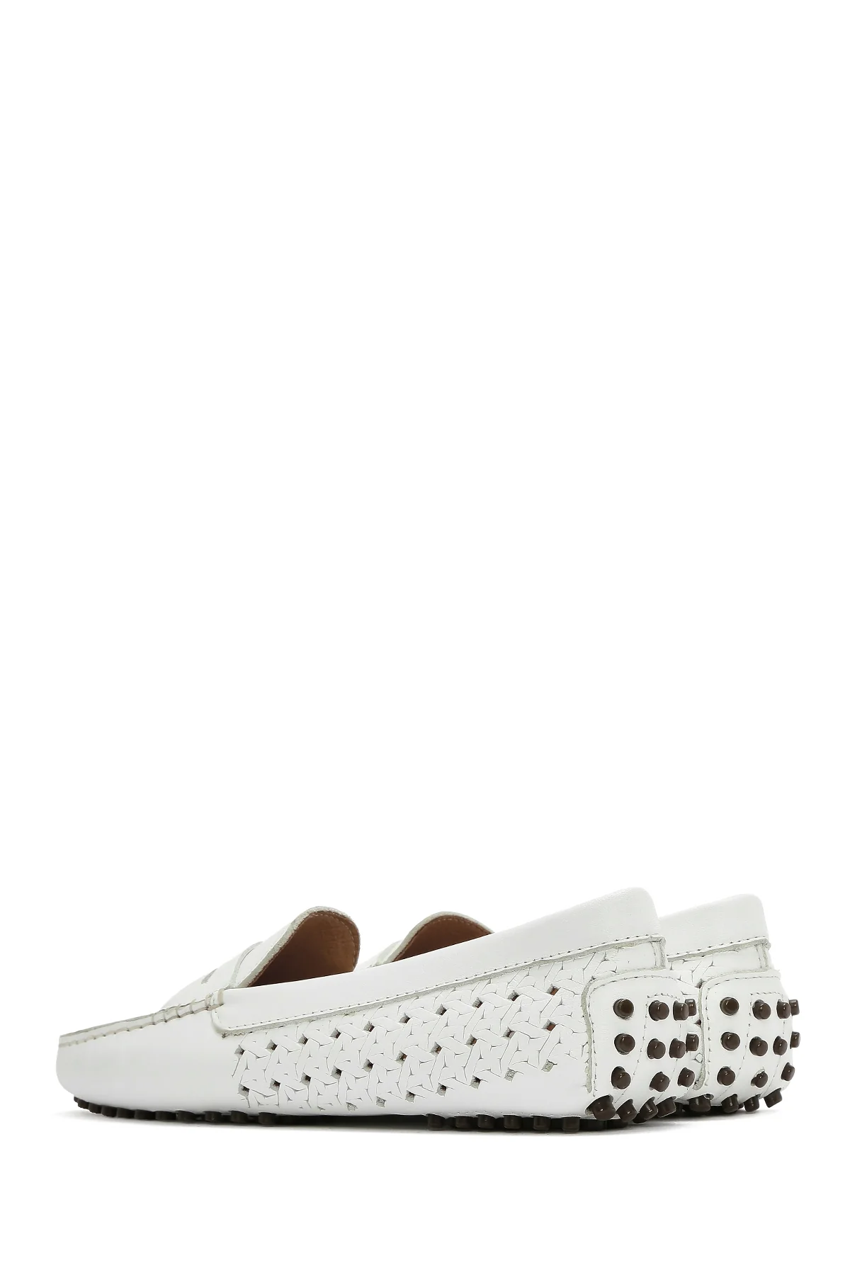 Kadın Beyaz Deri Loafer - Image 5