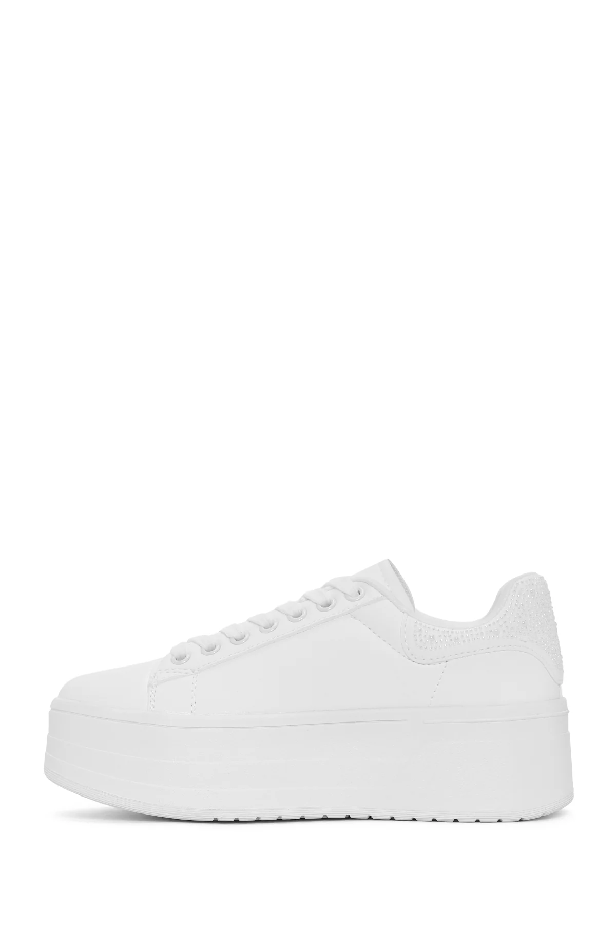 Kadın Beyaz Kalın Tabanlı Sneaker - Image 2
