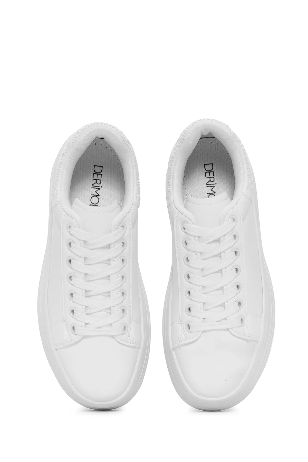 Kadın Beyaz Kalın Tabanlı Sneaker - Image 6