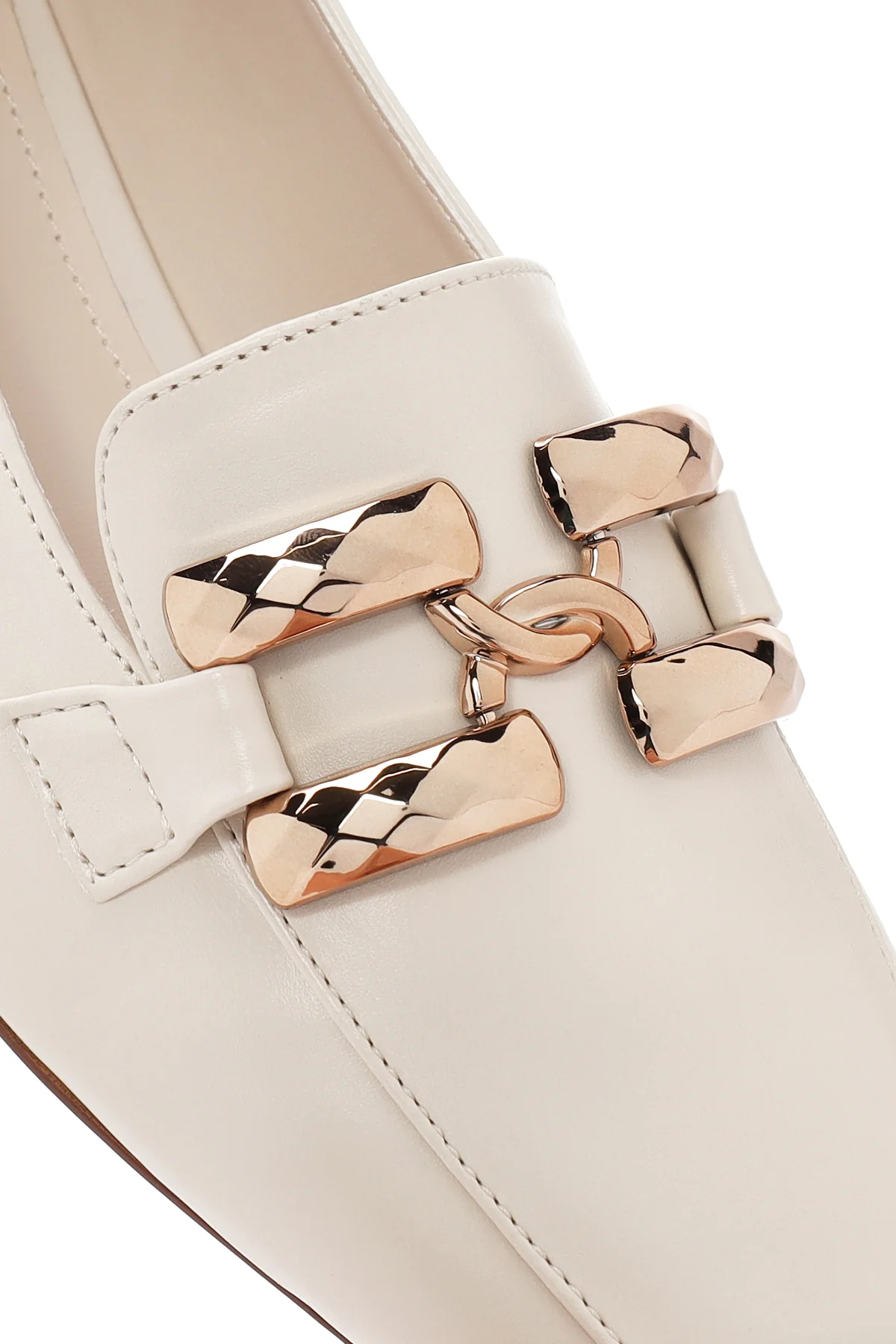 Kadın Beyaz Maskülen Loafer - Image 10