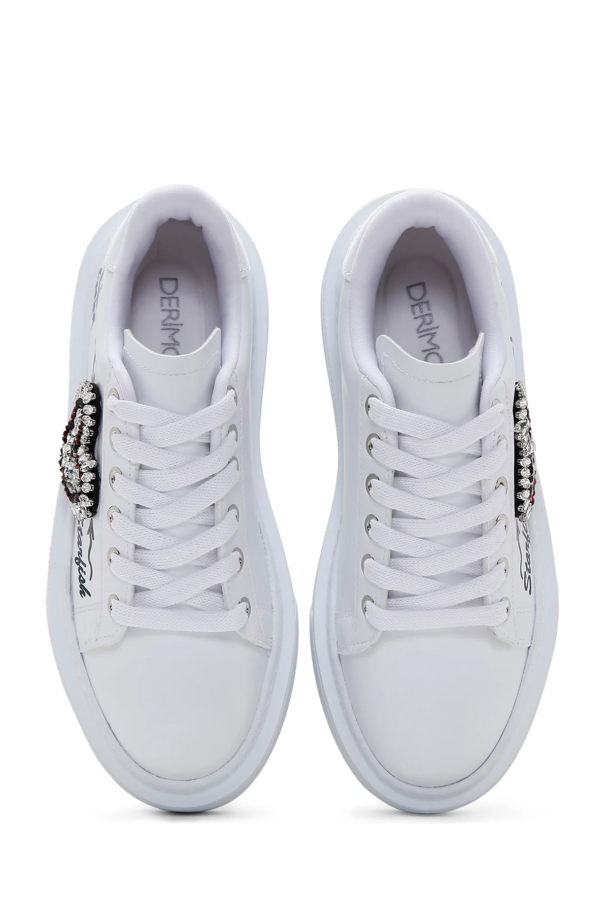Kadın Beyaz Taşlı Sneaker - Image 7