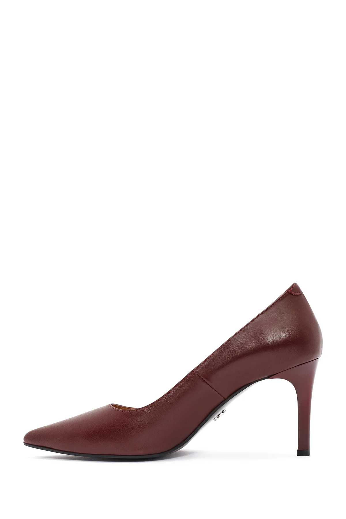 Kadın Bordo İnce Topuklu Deri Stiletto - Image 4