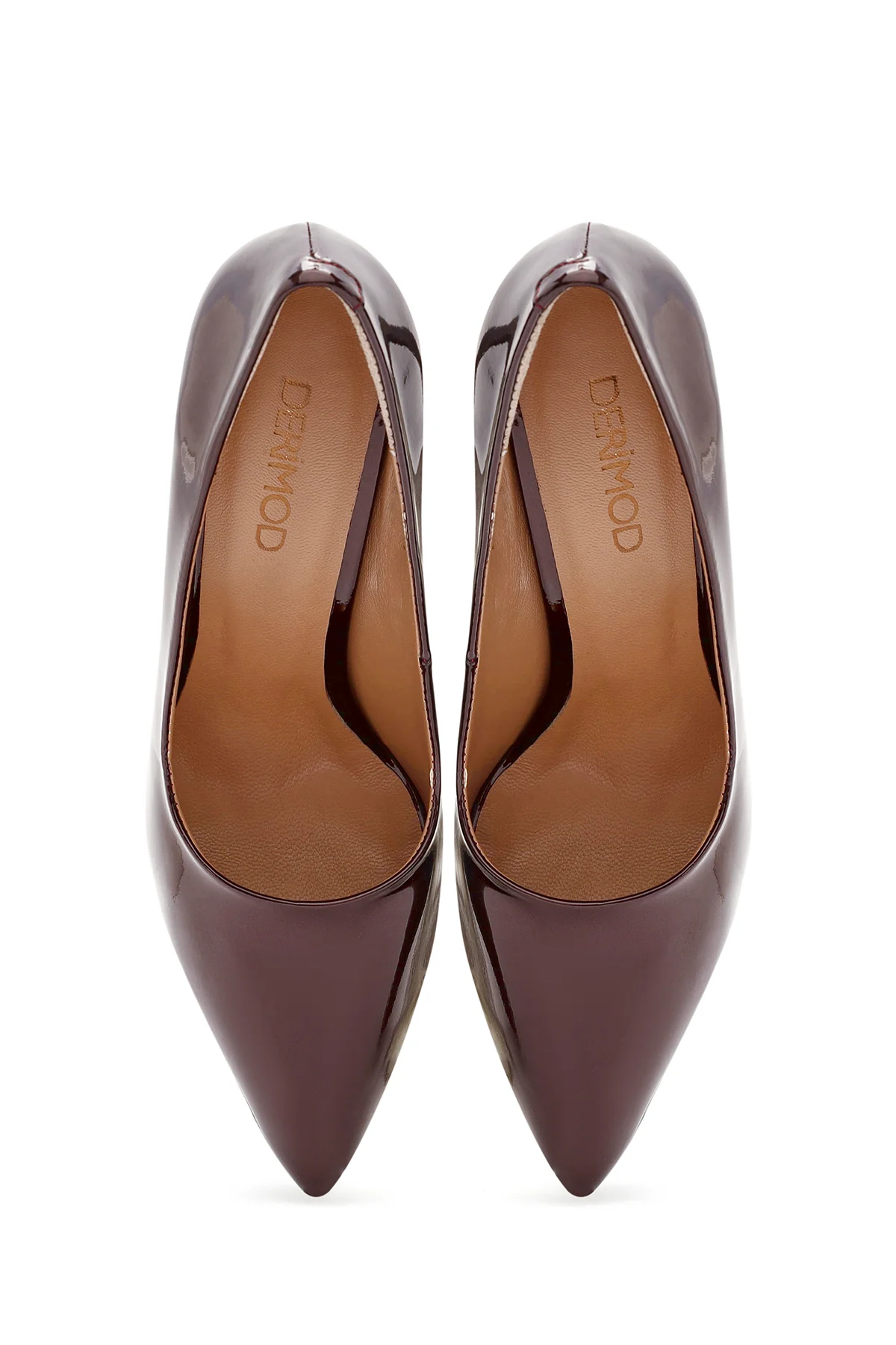 Kadın Bordo İnce Topuklu Rugan Deri Stiletto - Image 7