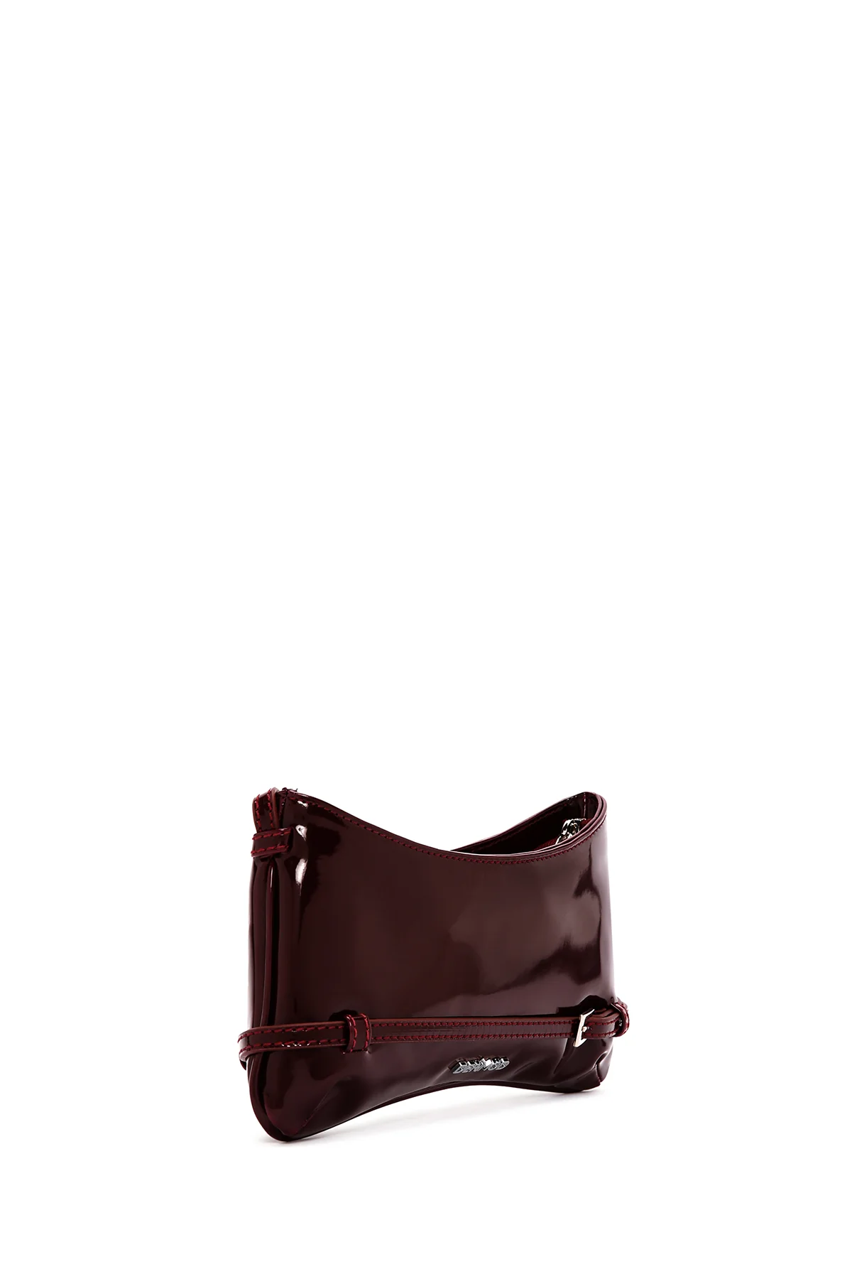 Kadın Bordo Mini Rugan Omuz Çantası - Image 6