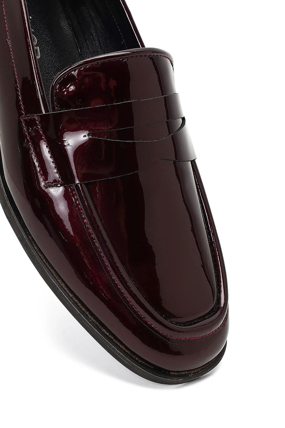 Kadın Bordo Rugan Deri Loafer - Image 9