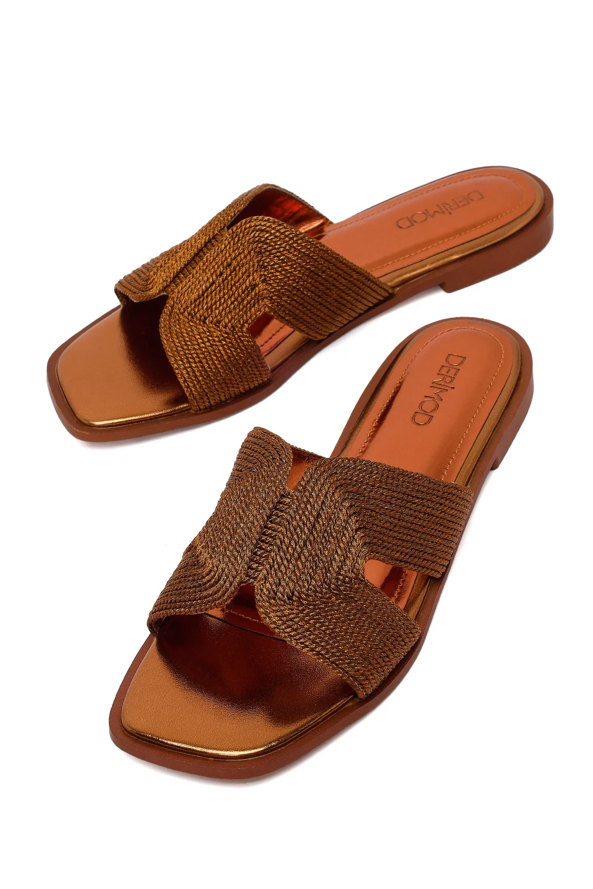 Kadın Bronz Metalik Terlik - Image 11