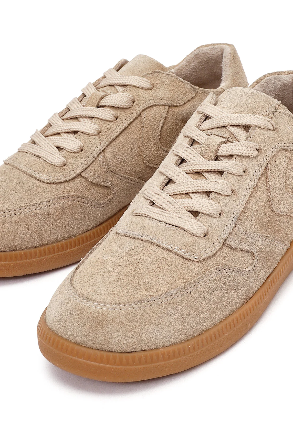 Kadın Camel Bağcıklı Süet Deri Sneaker - Image 10
