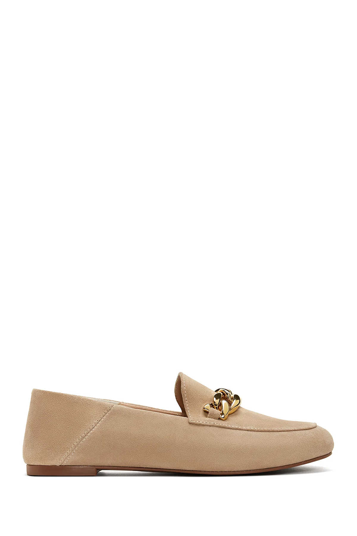 Kadın Deri Süet Zincirli Loafer