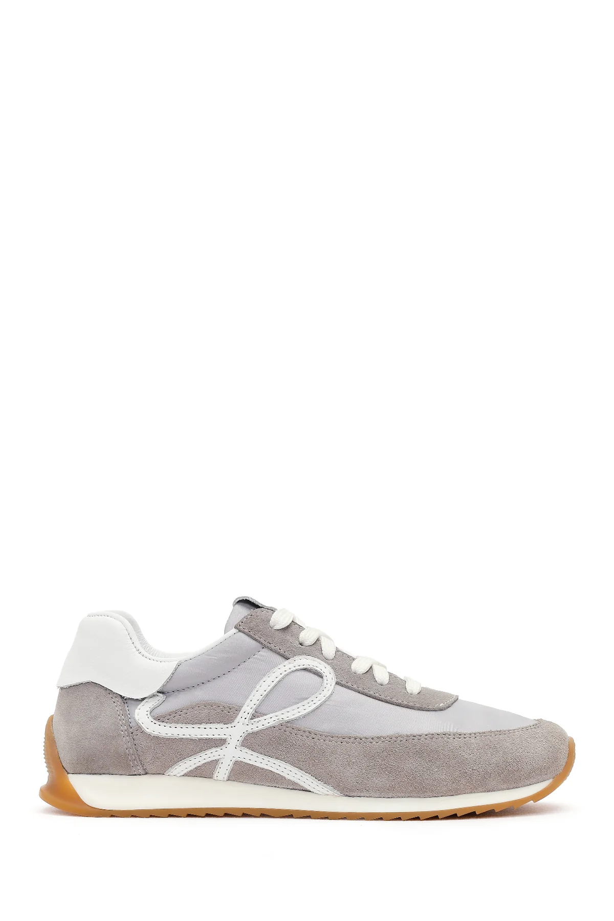 Kadın Gri Bağcıklı Deri Sneaker
