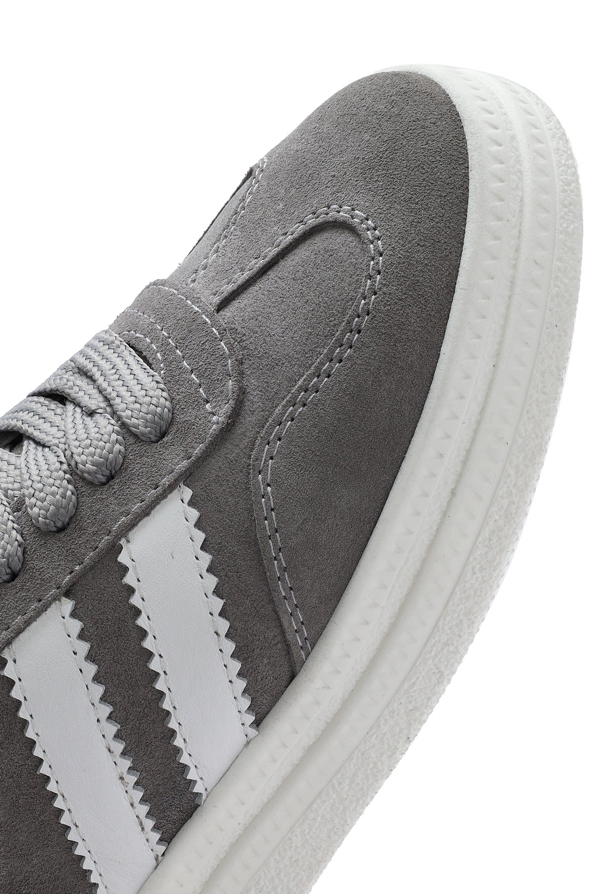 Kadın Gri Bağcıklı Kalın Tabanlı Süet Deri Sneaker - Image 9