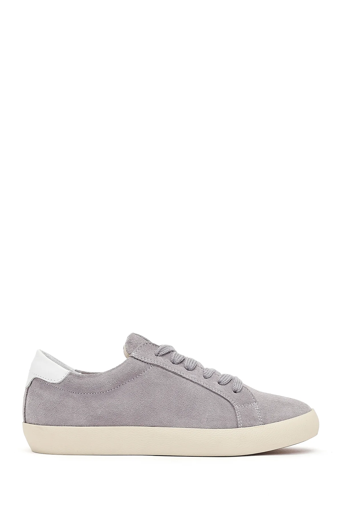 Kadın Gri Bağcıklı Süet Deri Sneaker