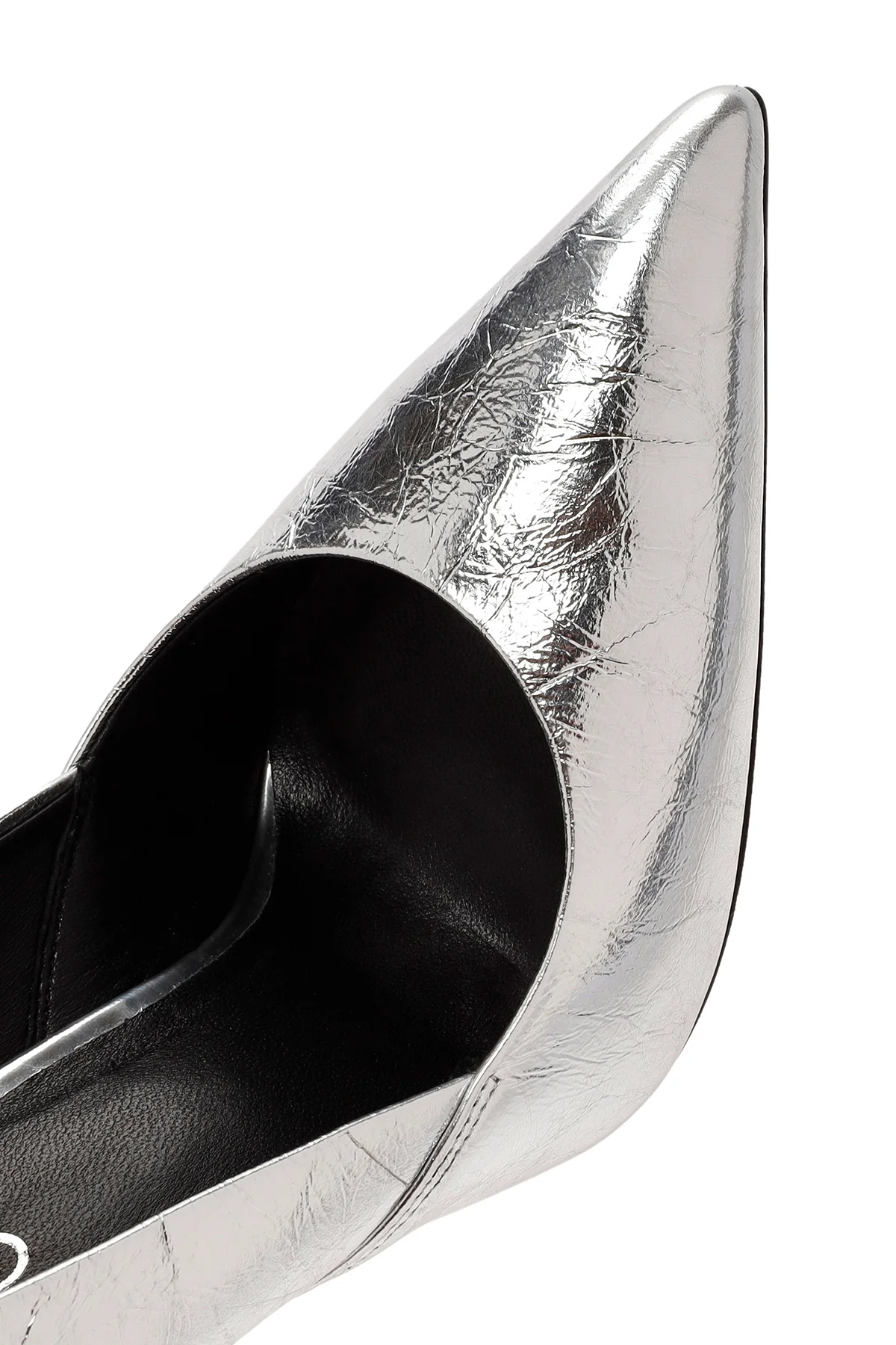 Kadın Gri İnce Topuklu Metalik Deri Stiletto - Image 10