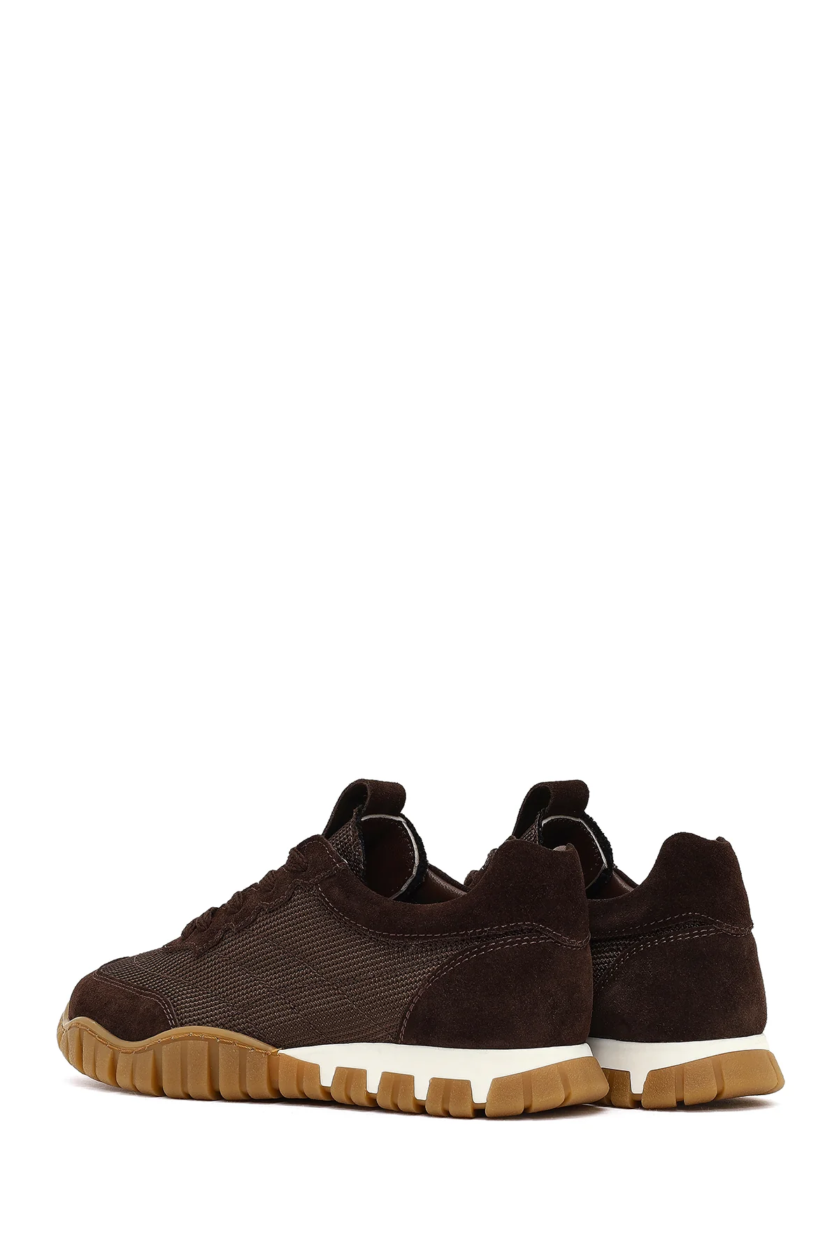 Kadın Kahverengi Bağcıklı Deri Sneaker - Image 5