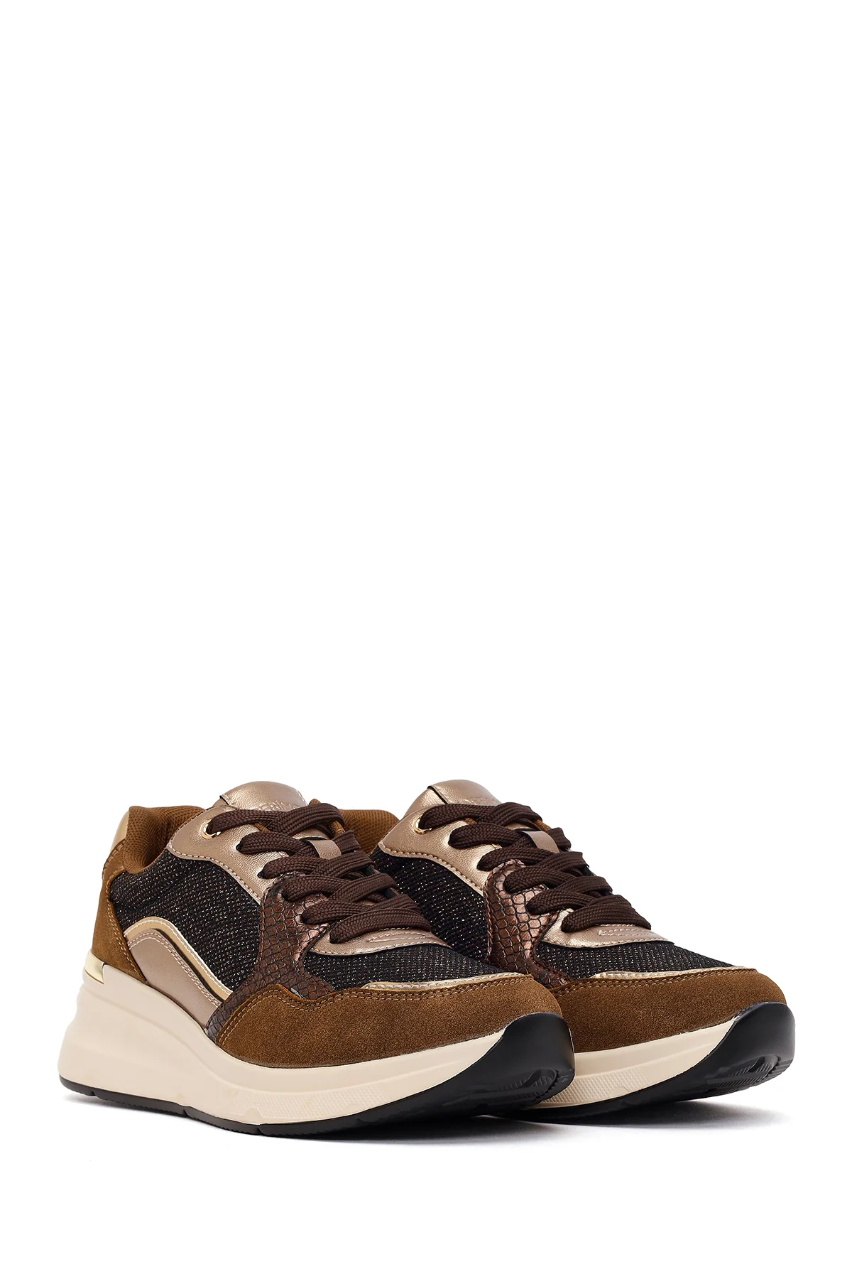 Kadın Kahverengi Kalın Tabanlı Sneaker - Image 2
