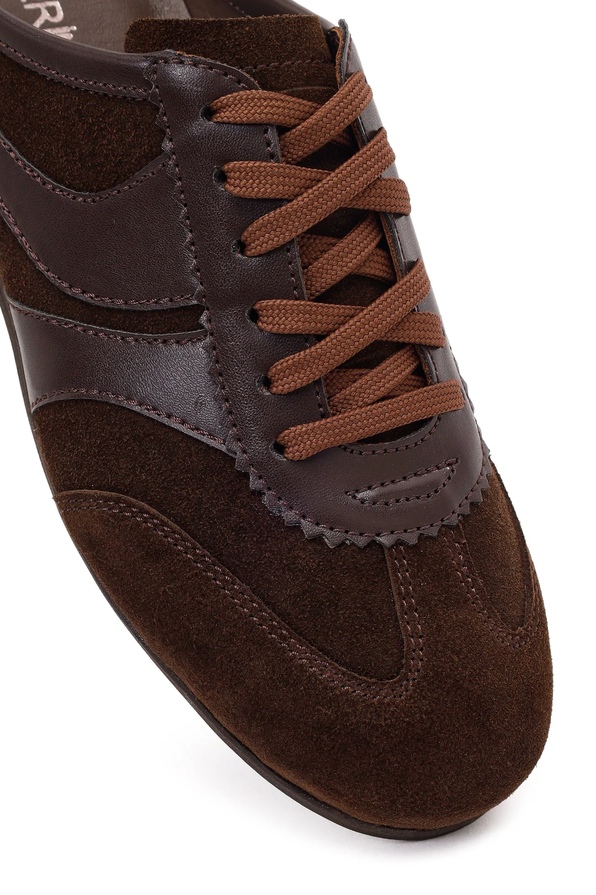 Kadın Kahverengi Mule Arkası Açık Süet Deri Sneaker - Image 10