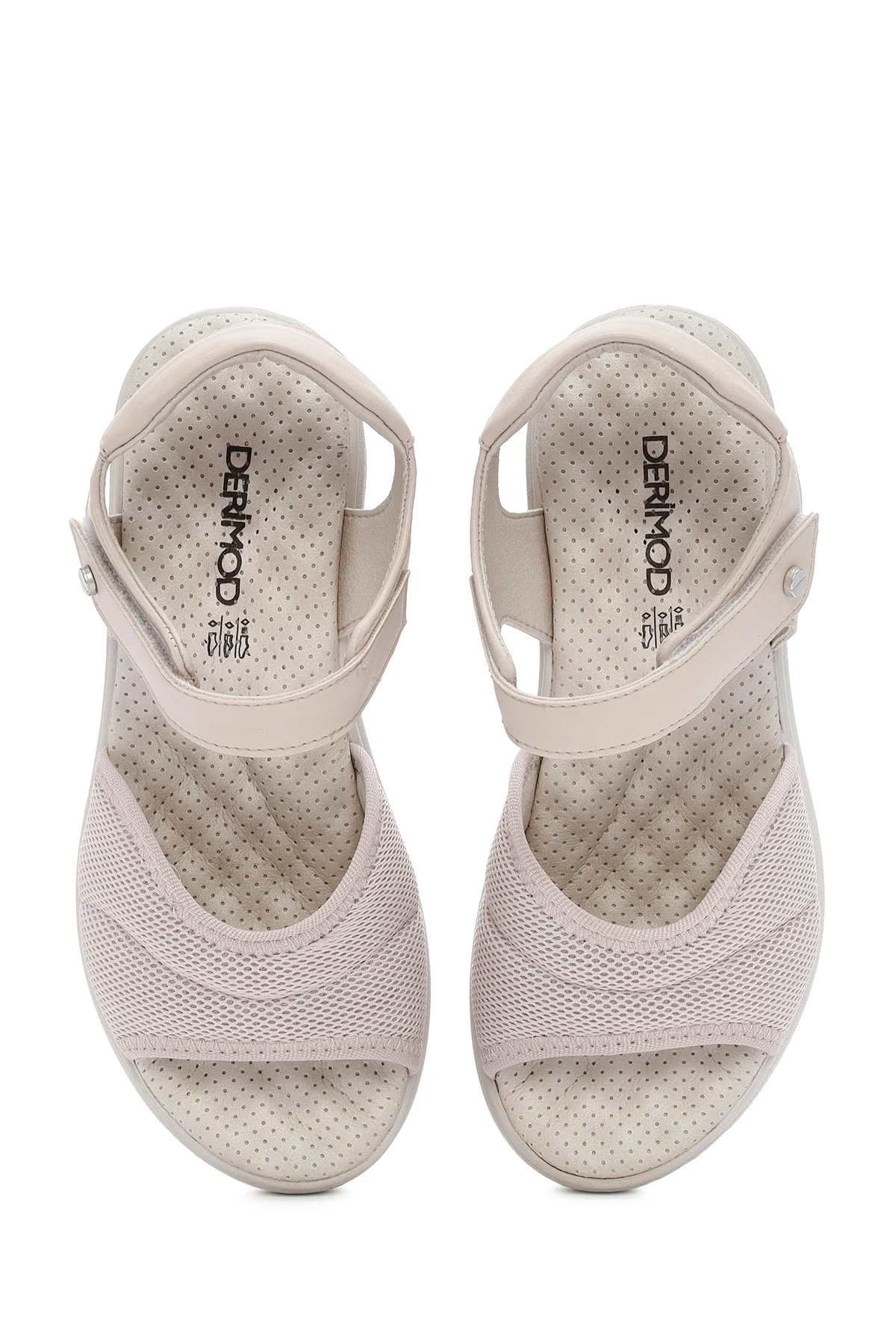Kadın Krem Dolgu Topuklu Bilekten Bantlı Comfort Sandalet - Image 7