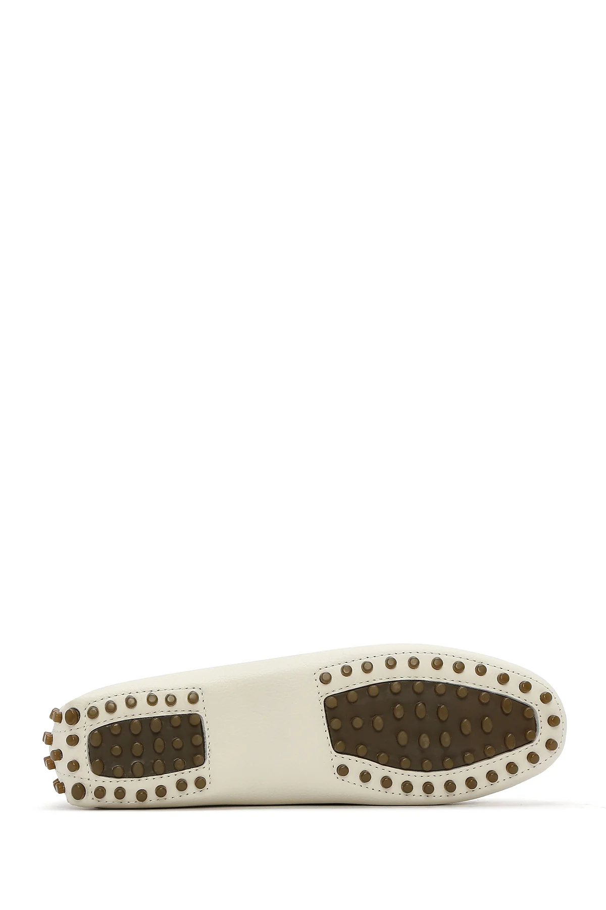 Kadın Krem Deri Loafer - Image 5