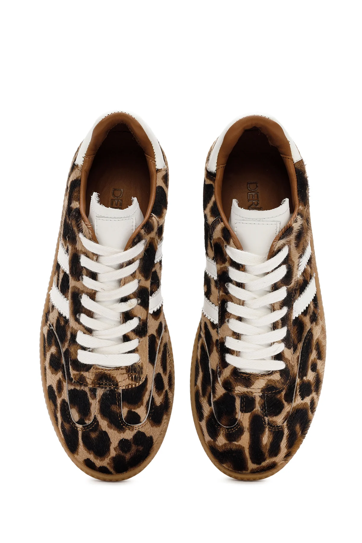 Kadın Leopar Bağcıklı Deri Sneaker - Image 7