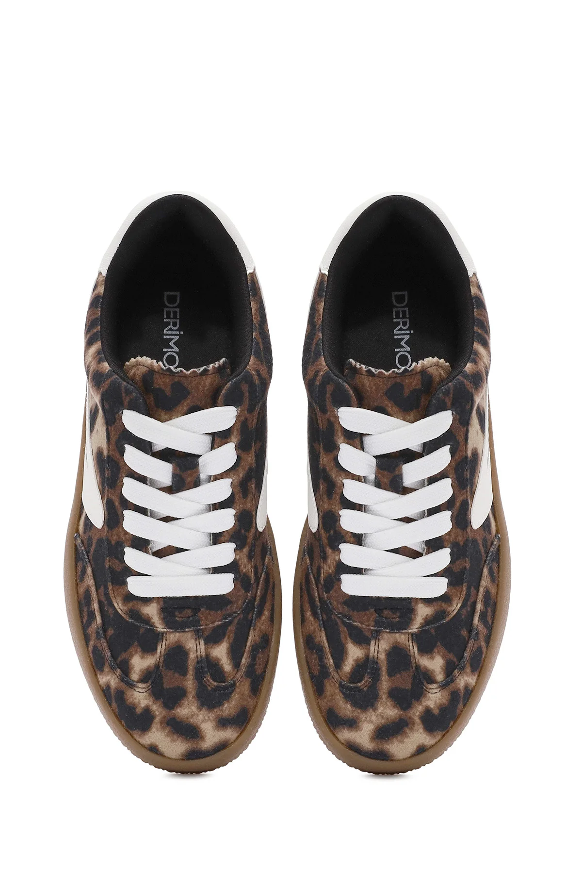 Kadın Leopar Bağcıklı Kalın Tabanlı Sneaker - Image 7
