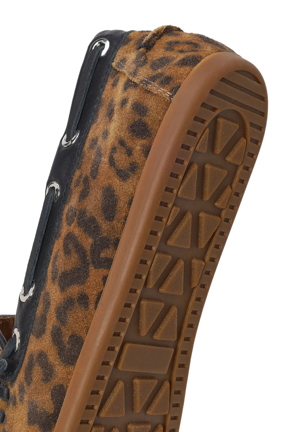 Kadın Leopar Desenli Süet Deri Loafer - Image 9