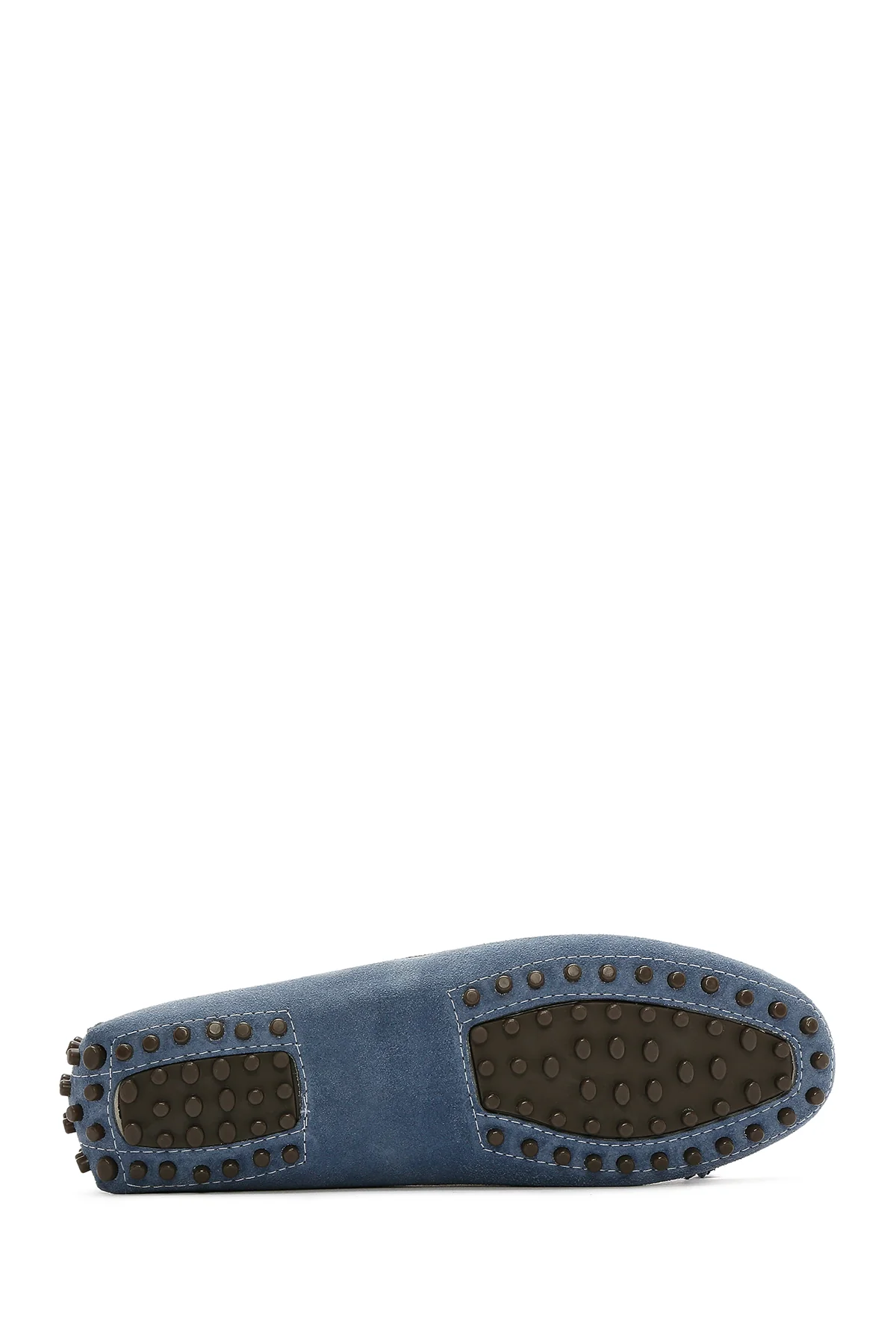 Kadın Mavi Püsküllü Süet Deri Loafer - Image 5