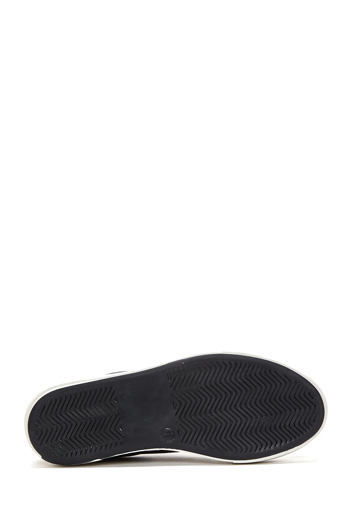 Kadın Siyah Bağcıklı Deri Sneaker - Image 4