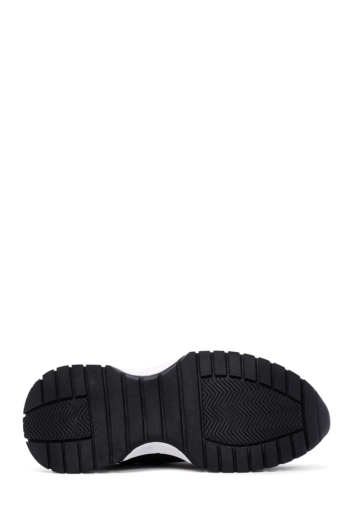 Kadın Siyah Bağcıklı Deri Sneaker - Image 4