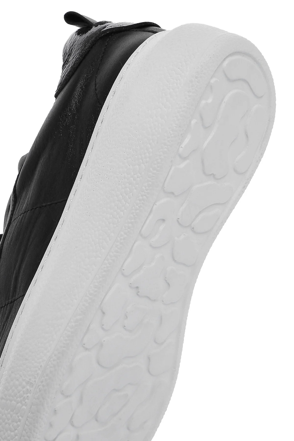 Kadın Siyah Bağcıklı Deri Sneaker - Image 8