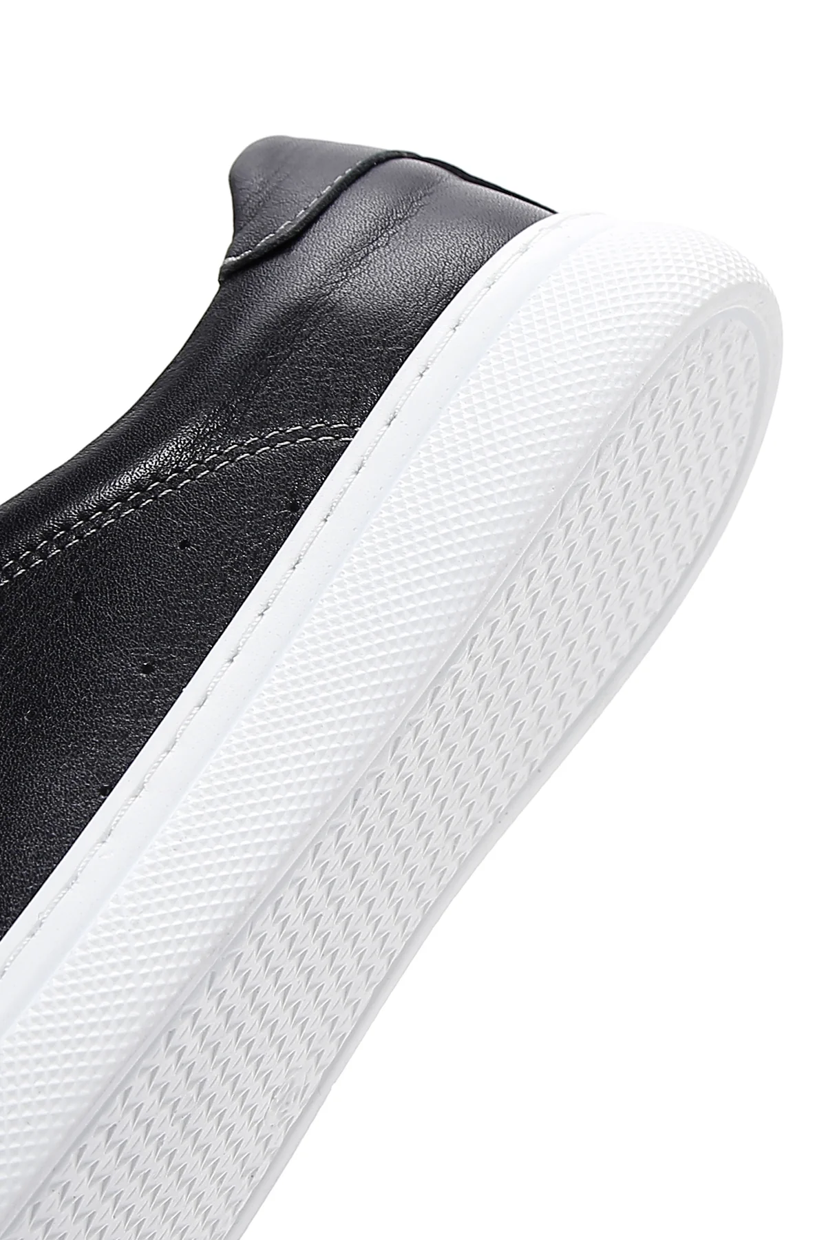 Kadın Siyahh Bağcıklı Deri Sneaker - Image 8