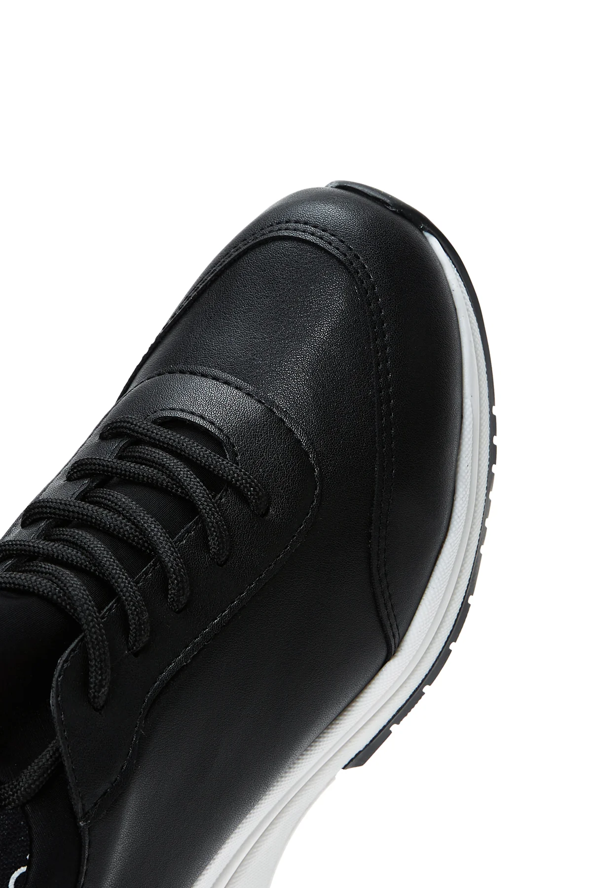 Kadın Siyah Bağcıklı Dolgu Topuklu Sneaker - Image 7