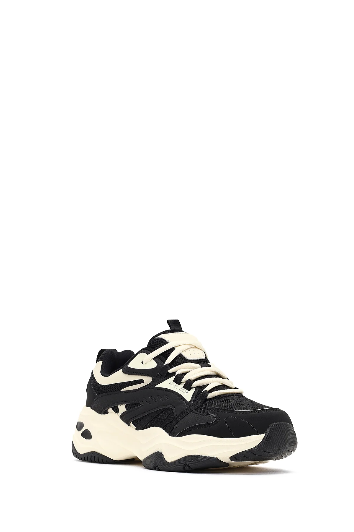 Kadın Siyah Bağcıklı Kalın Tabanlı Sneaker - Image 8