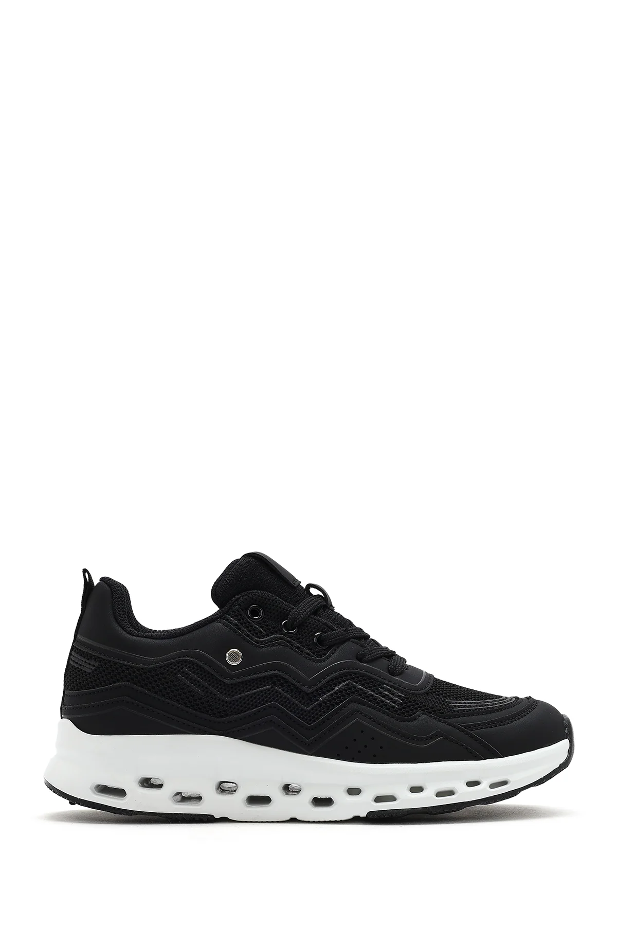 Kadın Siyah Bağcıklı Kalın Tabanlı Sneaker