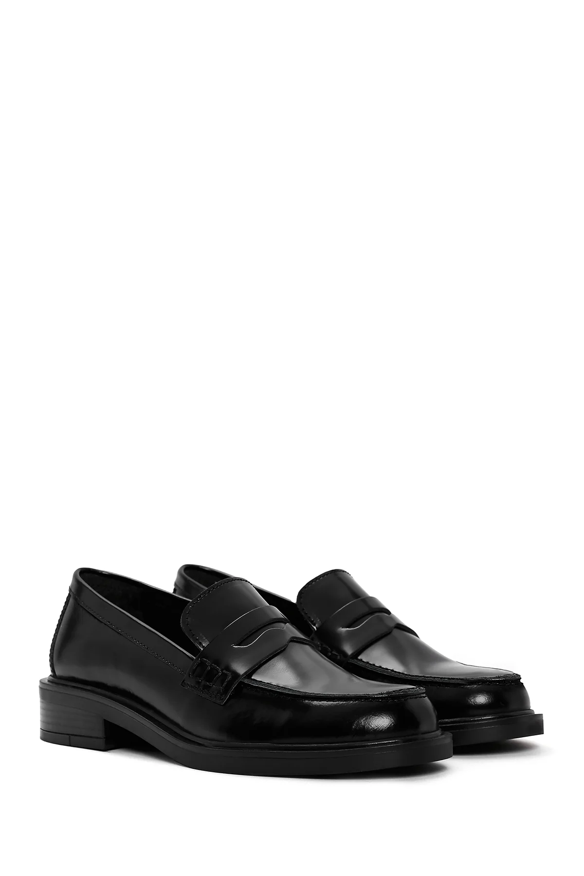 Kadın Siyah Deri Casual Loafer - Image 3