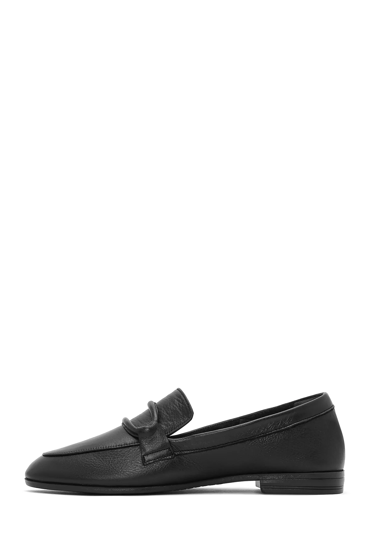 Kadın Siyah Deri Casual Loafer - Image 2