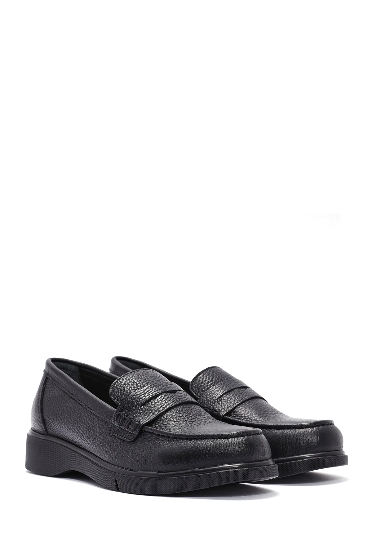 Kadın Siyah Deri Comfort Loafer - Image 3