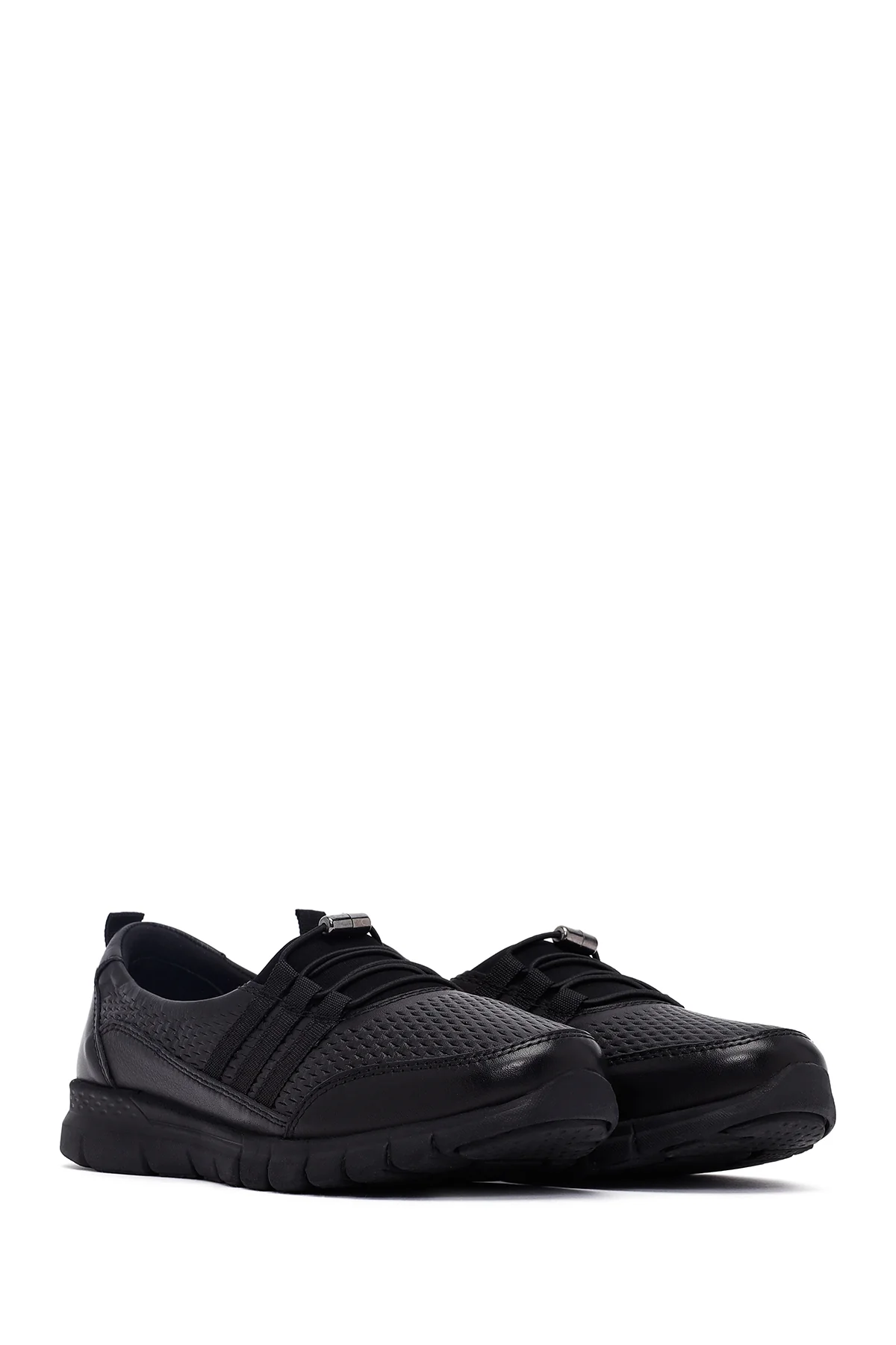 Kadın Siyah Deri Comfort Loafer - Image 3
