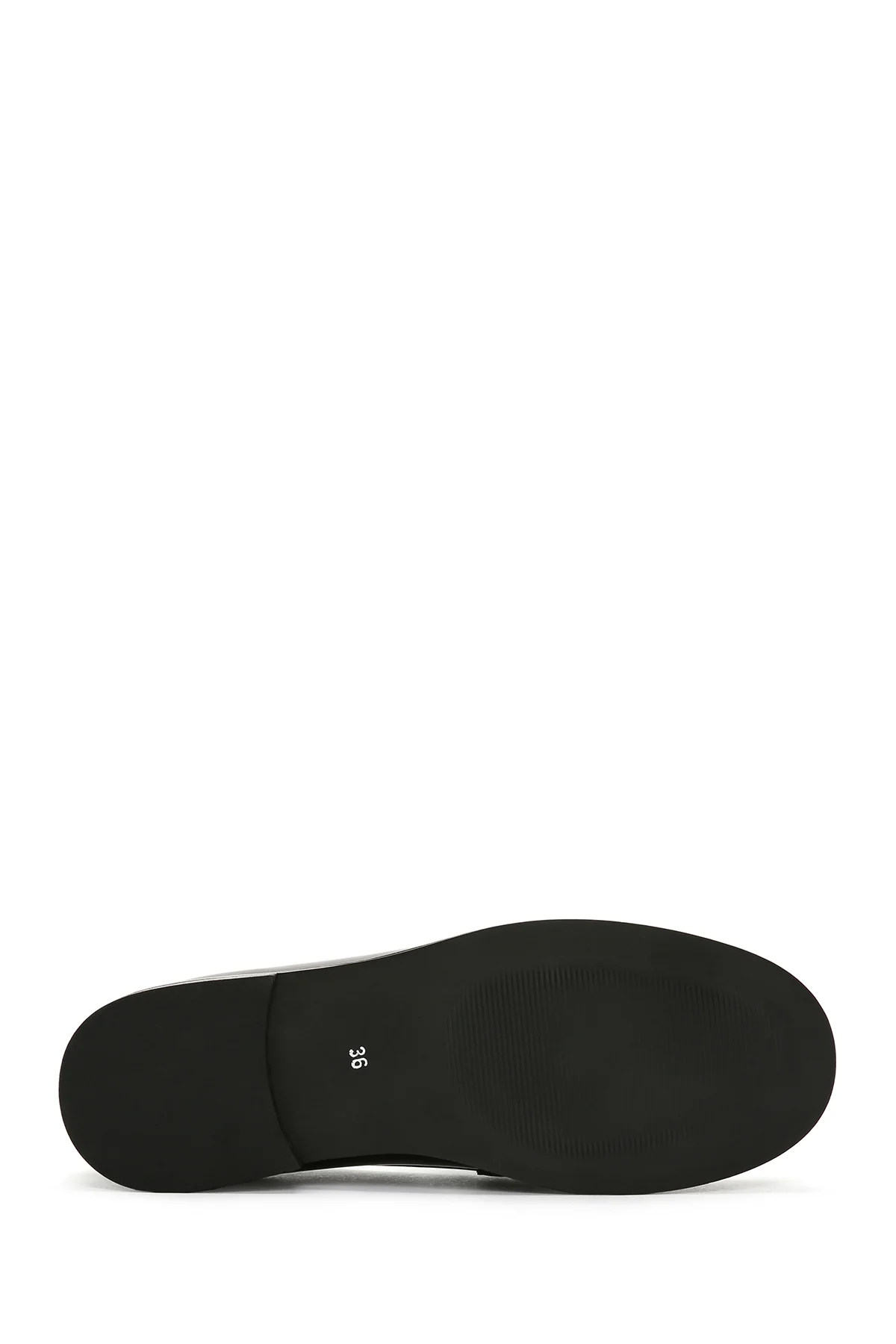 Kadın Siyah Deri Maskülen Loafer - Image 4