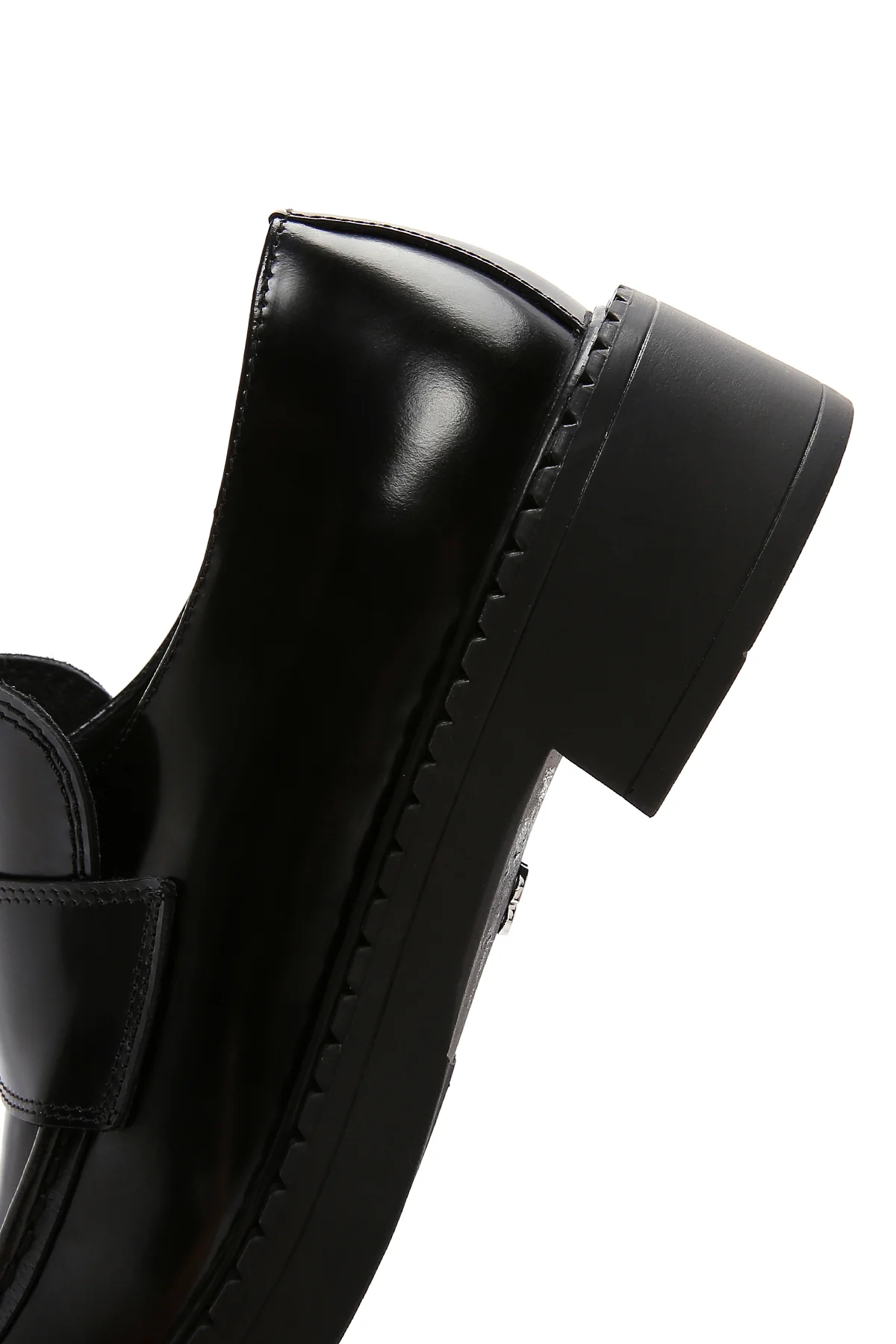 Kadın Siyah Deri Maskülen Loafer - Image 7