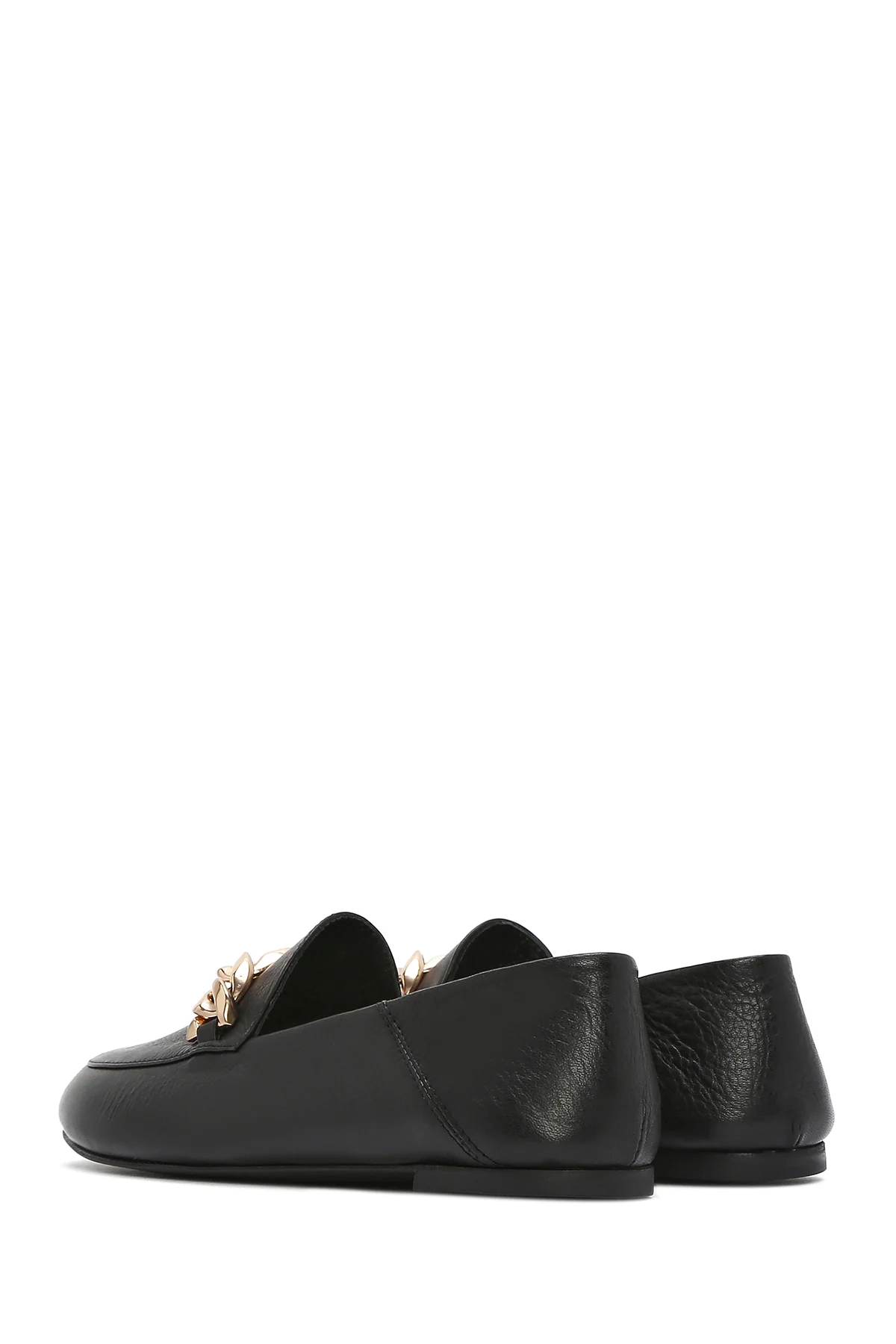 Kadın Siyah Deri Maskülen Loafer - Image 5