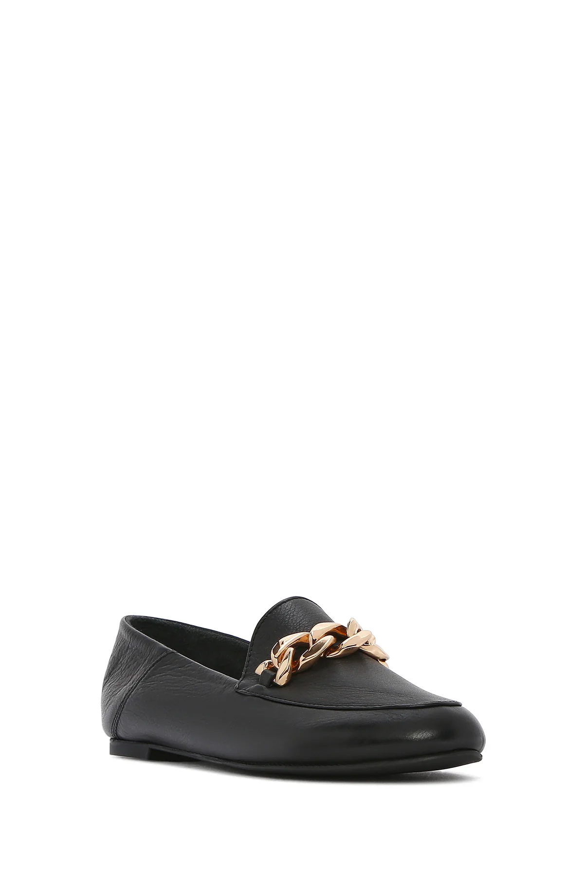 Kadın Siyah Deri Maskülen Loafer - Image 6