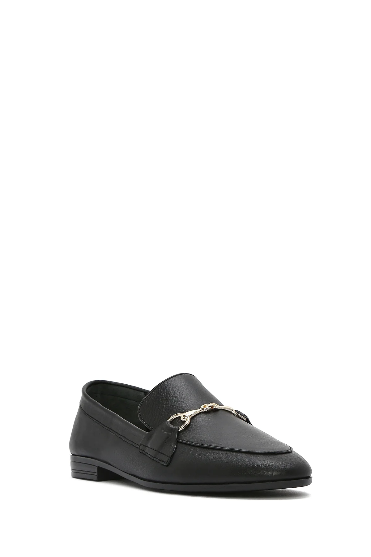 Kadın Siyah Deri Maskülen Loafer - Image 6