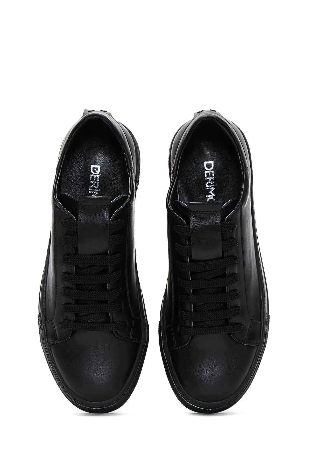 Kadın Siyah Deri Sneaker - Image 6