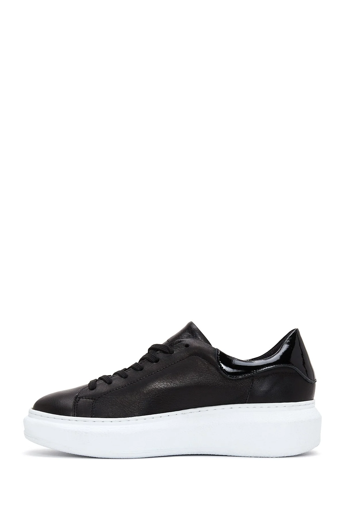 Kadın Siyah Deri Sneaker - Image 2
