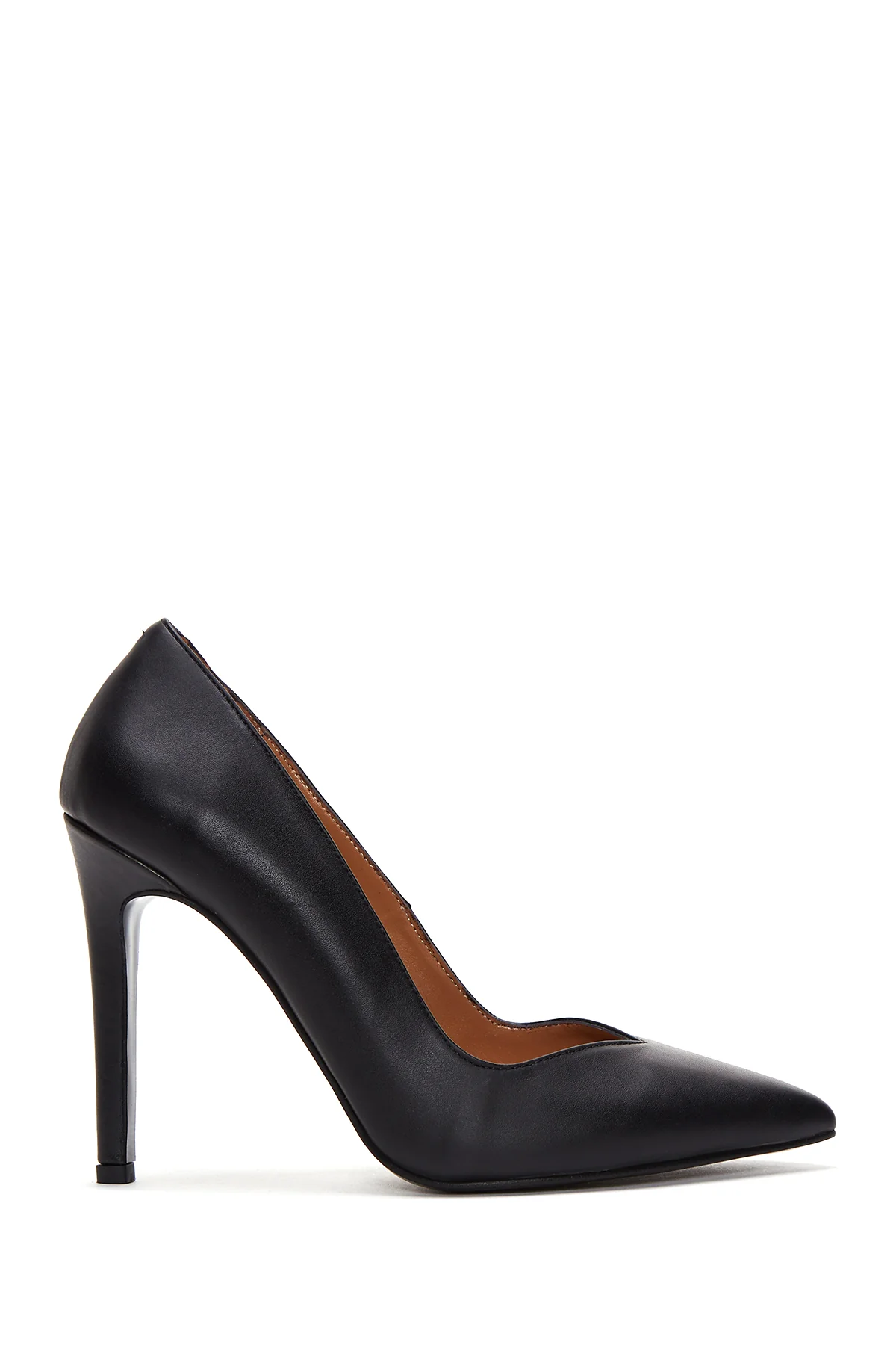 Kadın Siyah Deri Stiletto