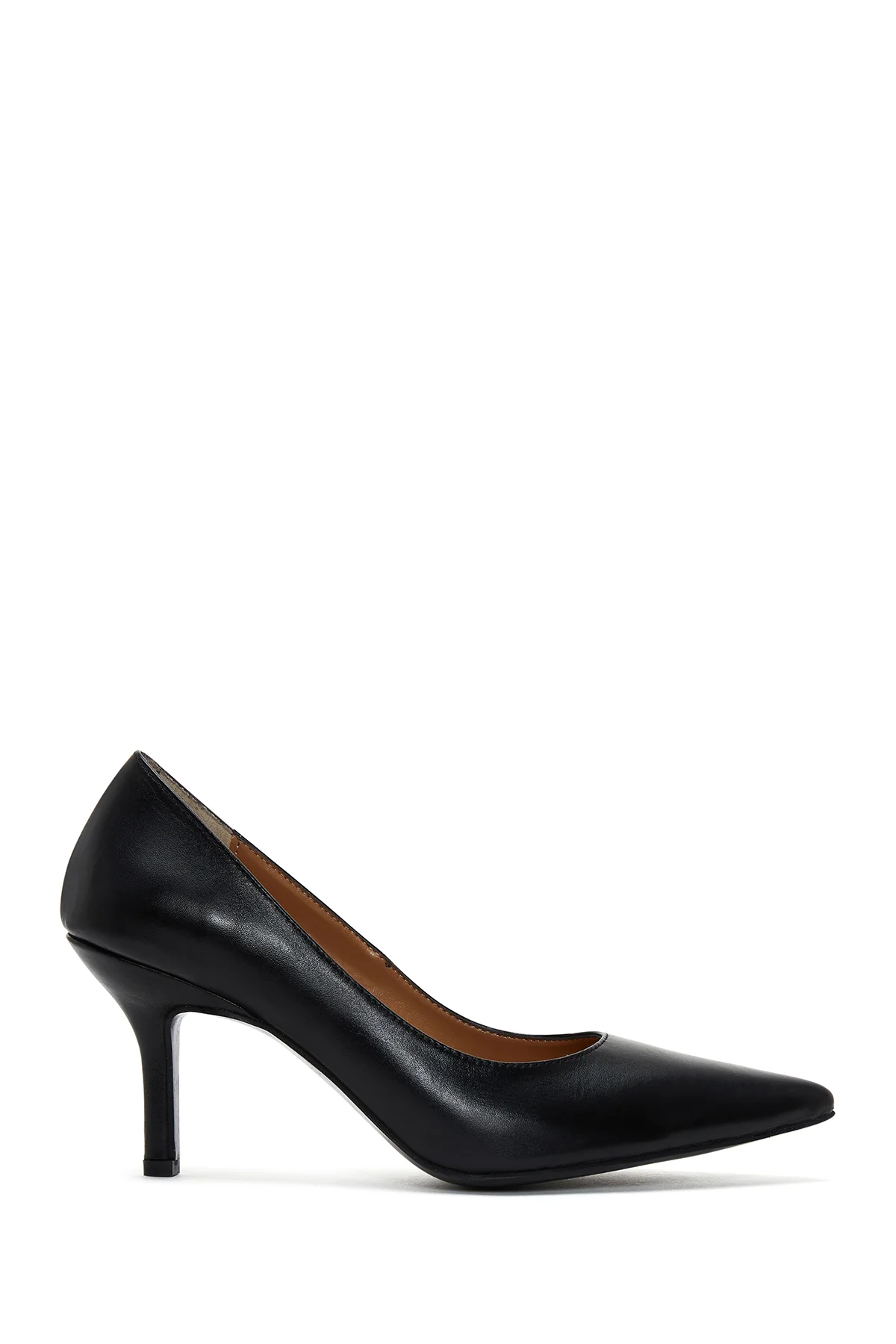 Kadın Siyah Deri Stiletto