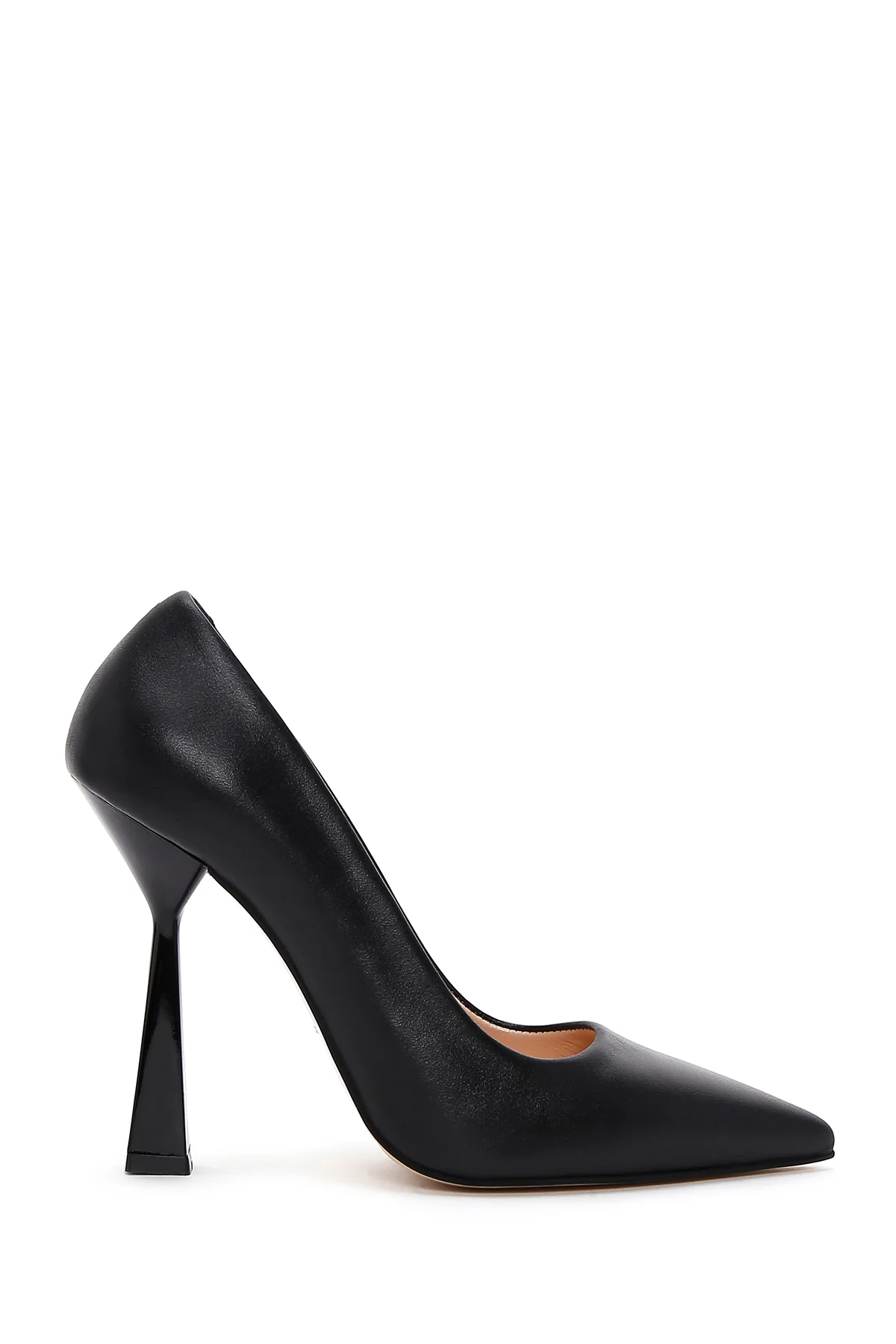 Kadın Siyah İnce Topuklu Deri Stiletto