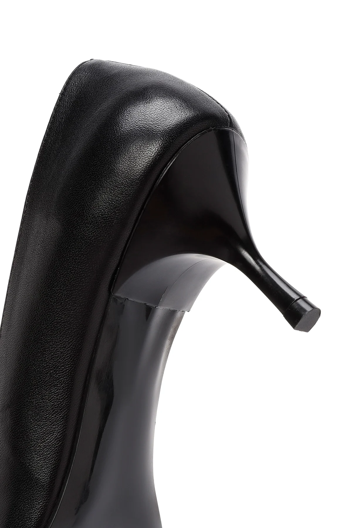 Kadın Siyah İnce Topuklu Deri Stiletto - Image 10