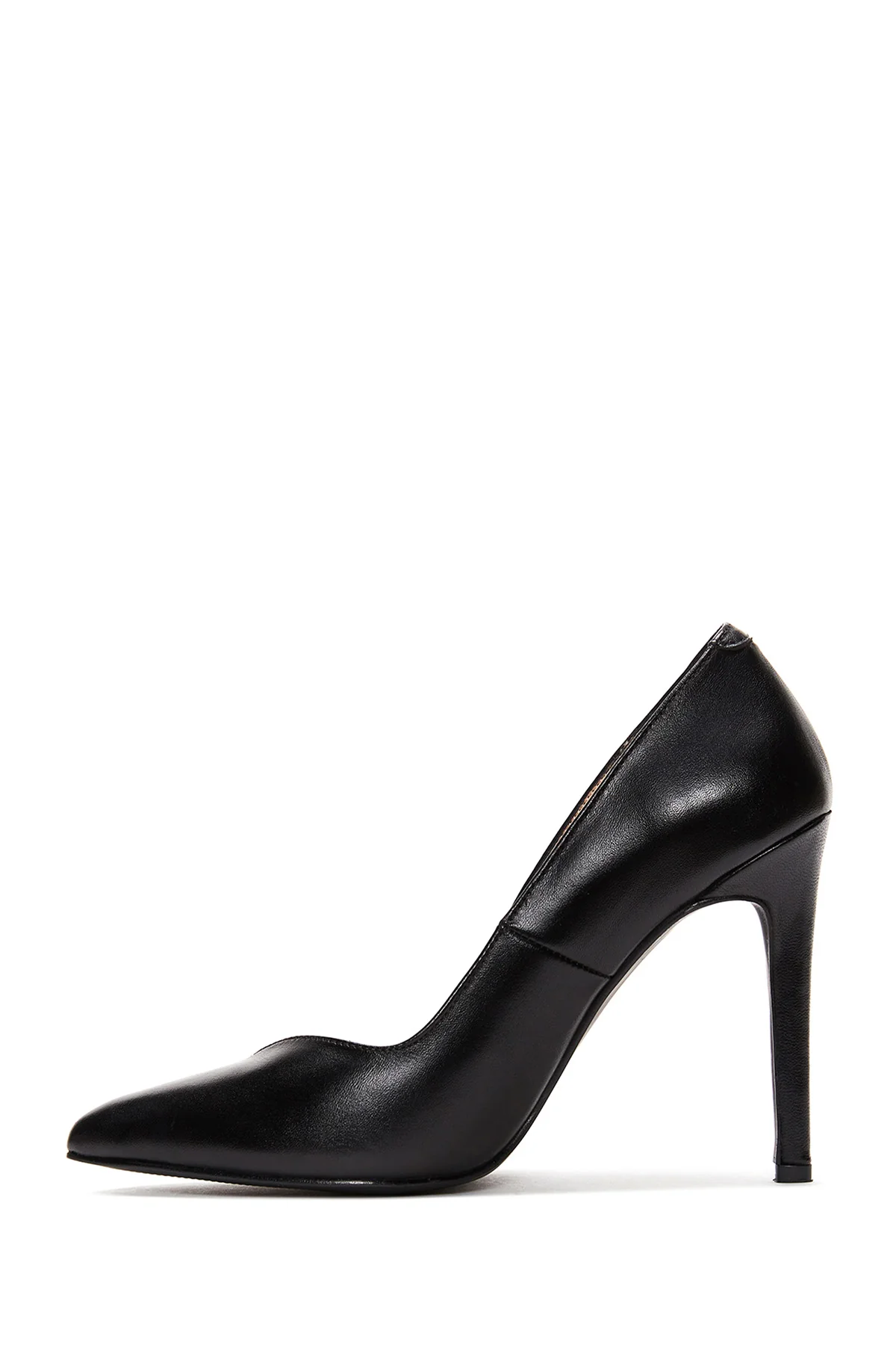 Kadın Siyah İnce Topuklu Deri Stiletto - Image 4